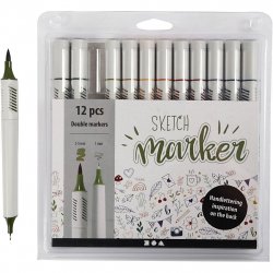 Sketch Marker 12-Pack Dova Färger