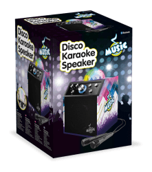 Music Karaoke - Bärbar BT högtalare med discokula och 2 mikrofoner
